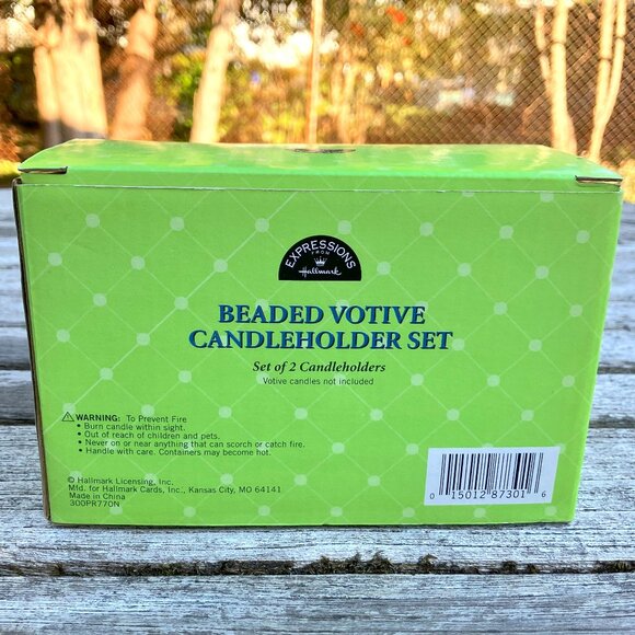 NWT🆕Hallmark Beaded Votive Candle Holders - Set of 2 - Picture 2 of 7